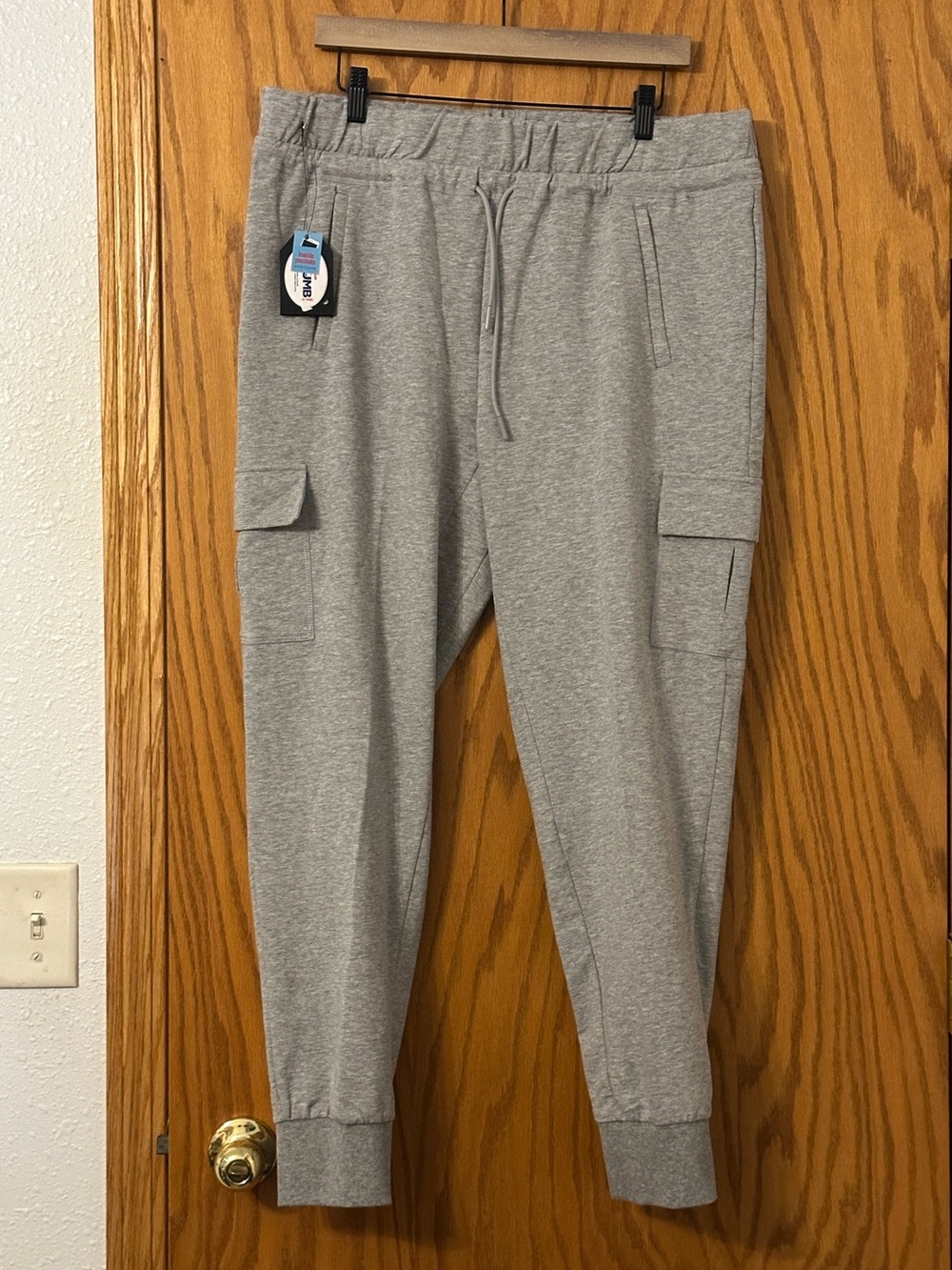 Thumb United 6-Pocket Gray Cargo Jogger Pants - Drawstring Waist - NWT - Size 1X
